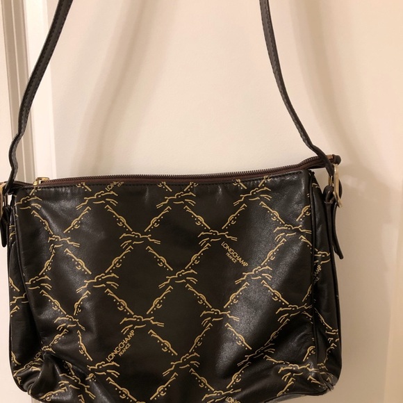 Printed brown leather Longchamp bag - Picture 7 of 11